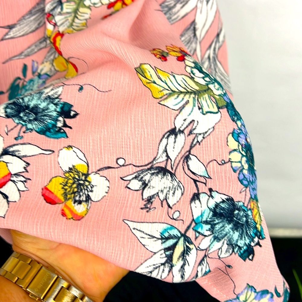 Lush Pink Asian inspired Floral Mini Dress - Picture 2 of 7